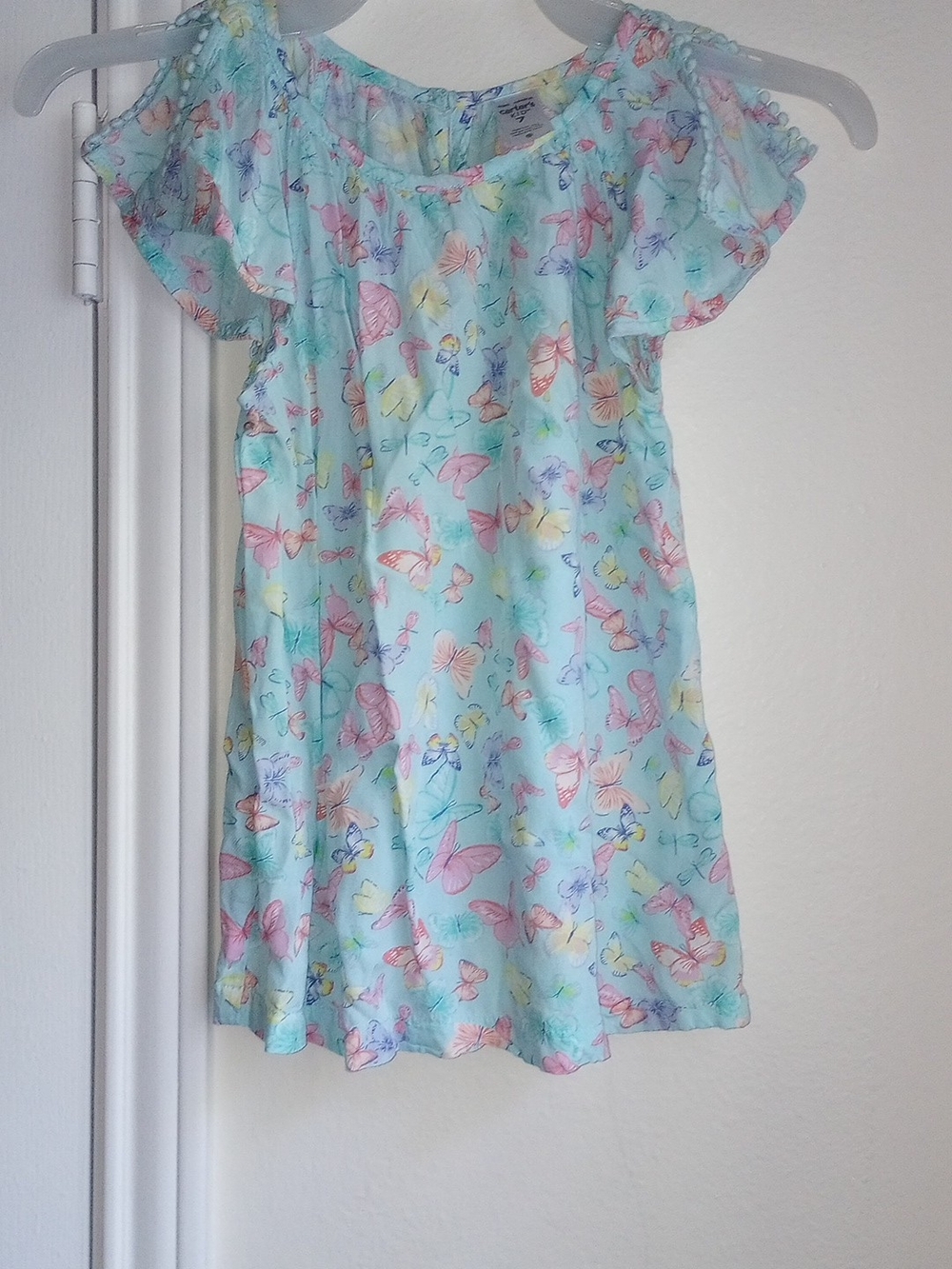 Carter's Kid Flora Short Sleeve Blouse Size 7